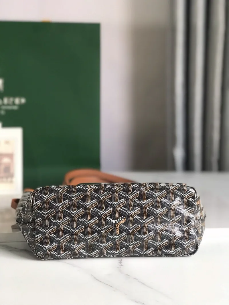 Goyard Black Tan Tote Bag with Pouch 427 - Image 4