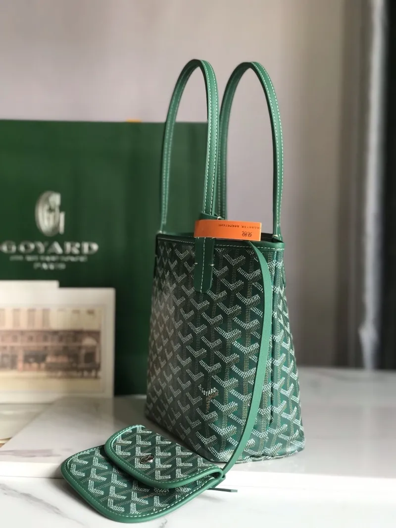 Alternative view of Goyard Green Tote Bag with Pouch