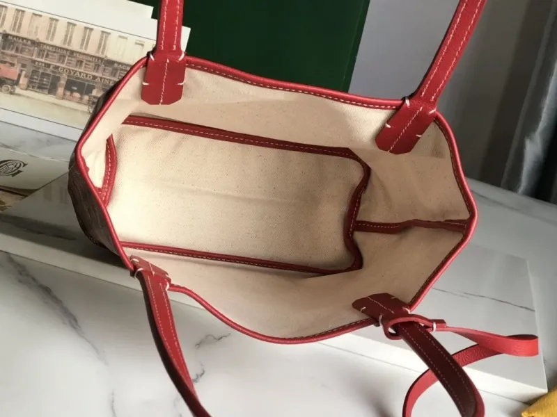 Goyard Red Tote Shopping Bag with Small Pouch - Image 6