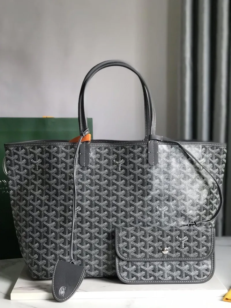 Goyard Gray Tote Bag with Pouch