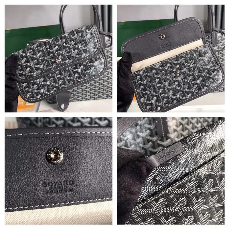 Goyard Gray Tote Bag with Pouch - Image 9