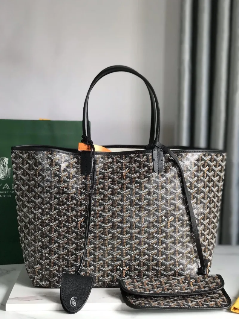 Goyard Black Tote Bag with Pouch