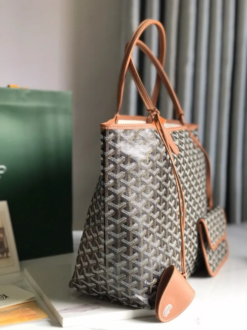 Alternative view of Goyard 44 Black Tan Tote Bag