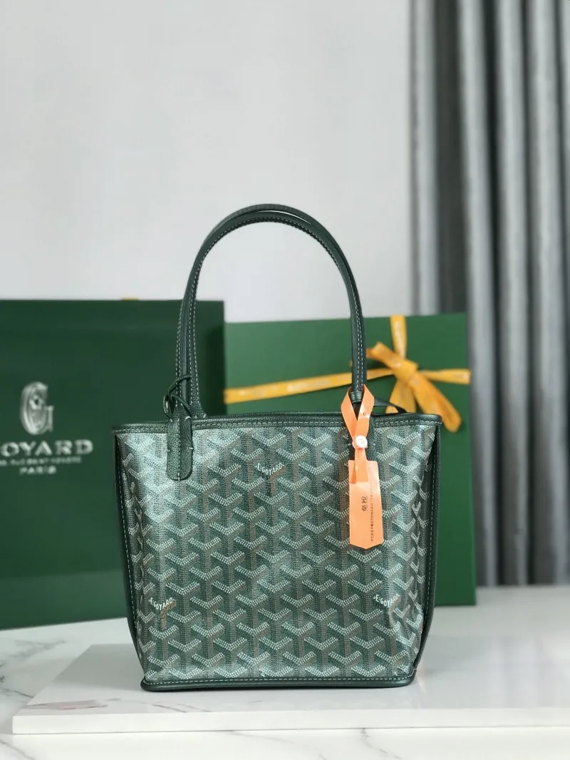 Alternative view of Goyard Dark Green Mini Tote Bag with Pouch
