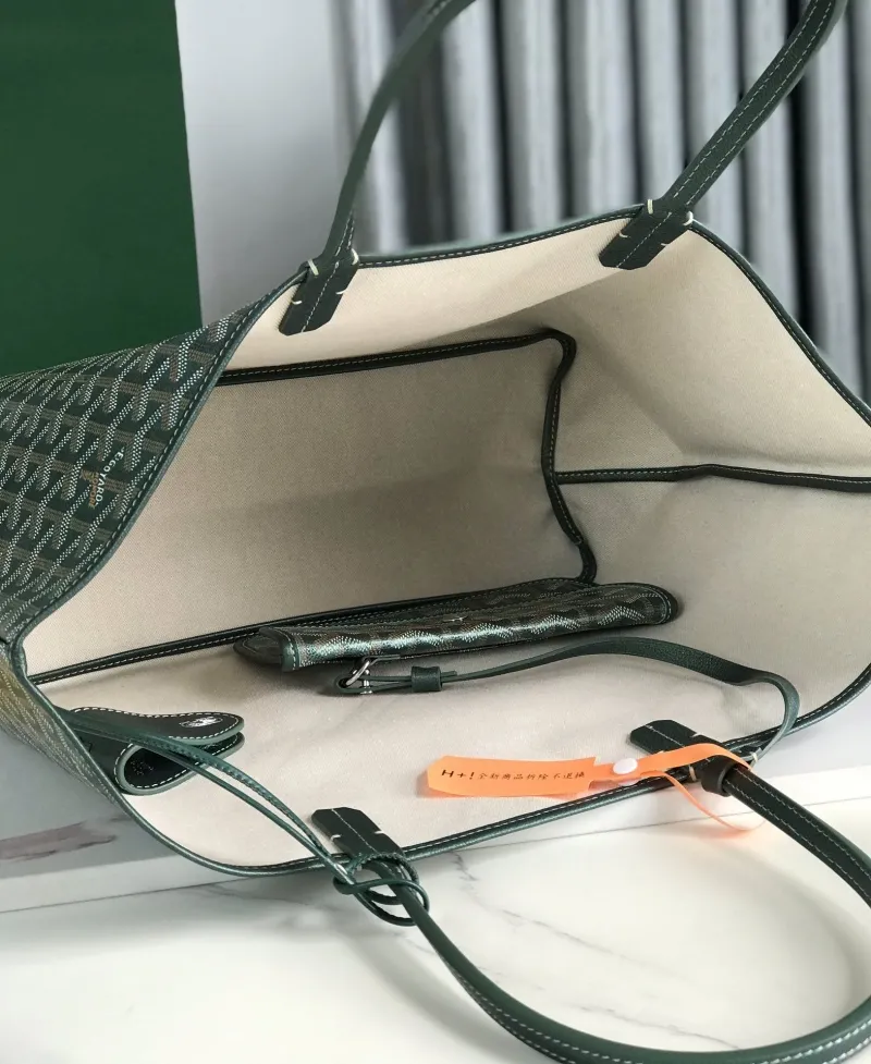 Goyard Dark Green Tote Bag 484 - Image 8