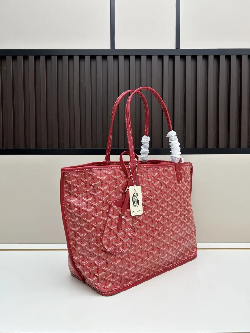 Alternative view of Goyard Red Shopping Tote Bag with Pouch