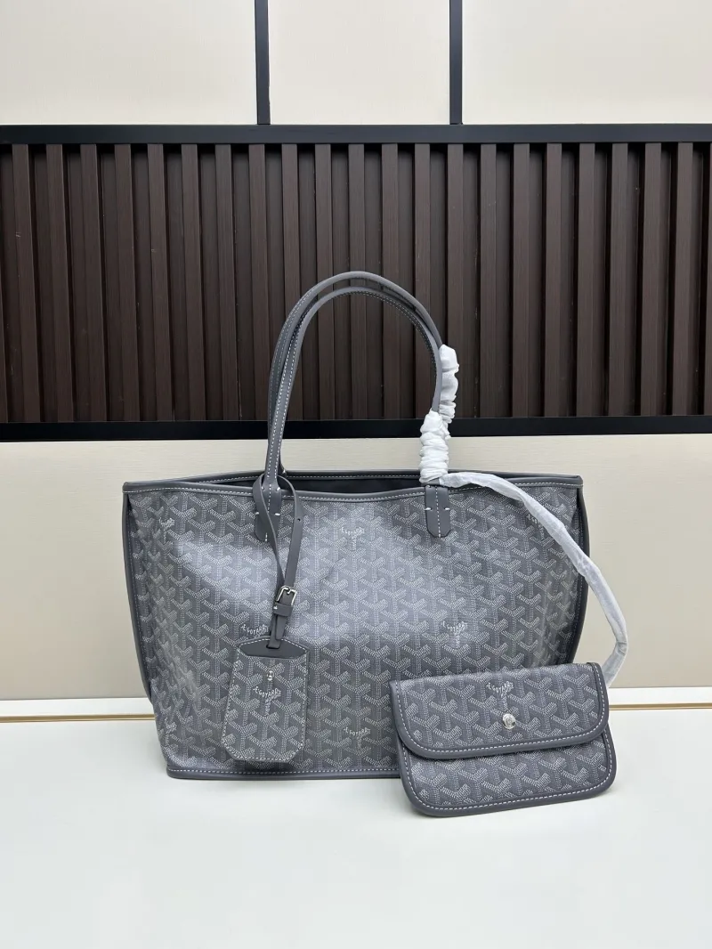 Goyard Gray Tote Shopping Bag with Pouch