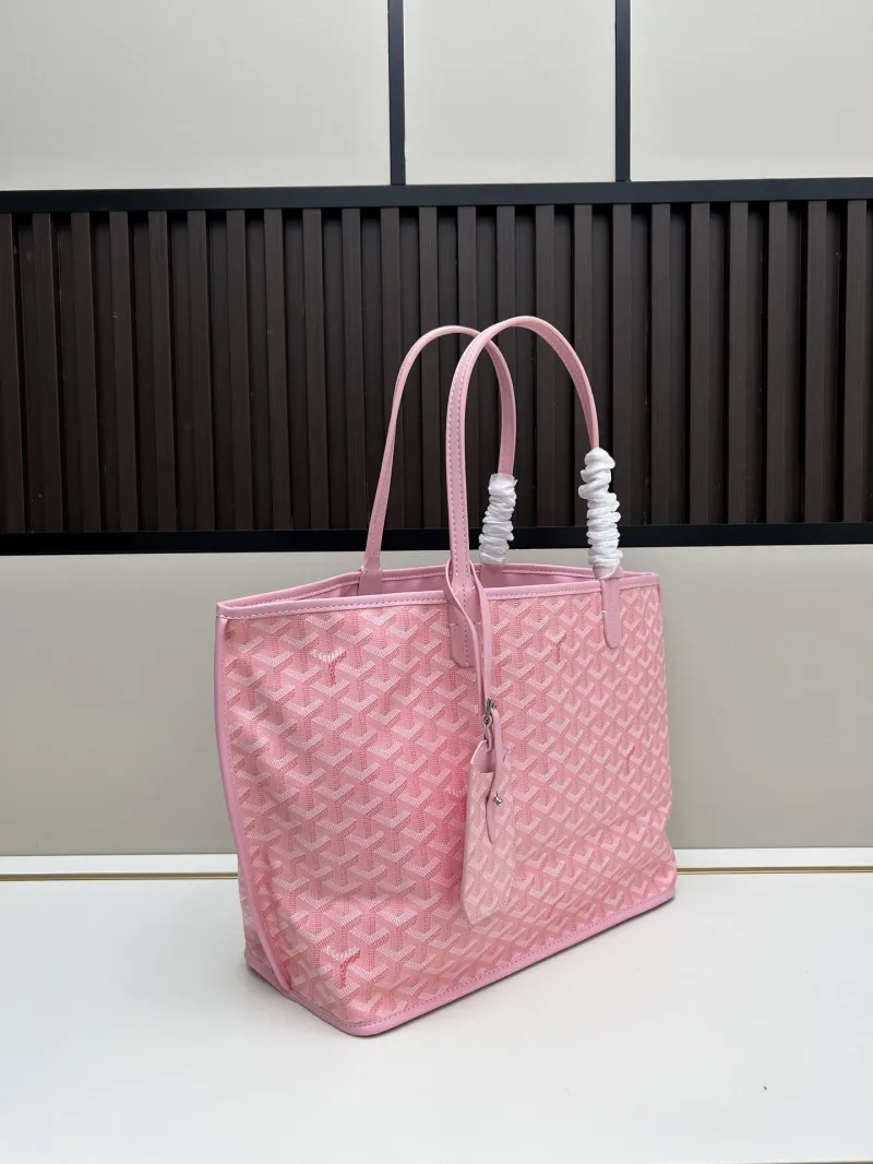 Alternative view of Goyard Pink Tote Bag with Small Pouch