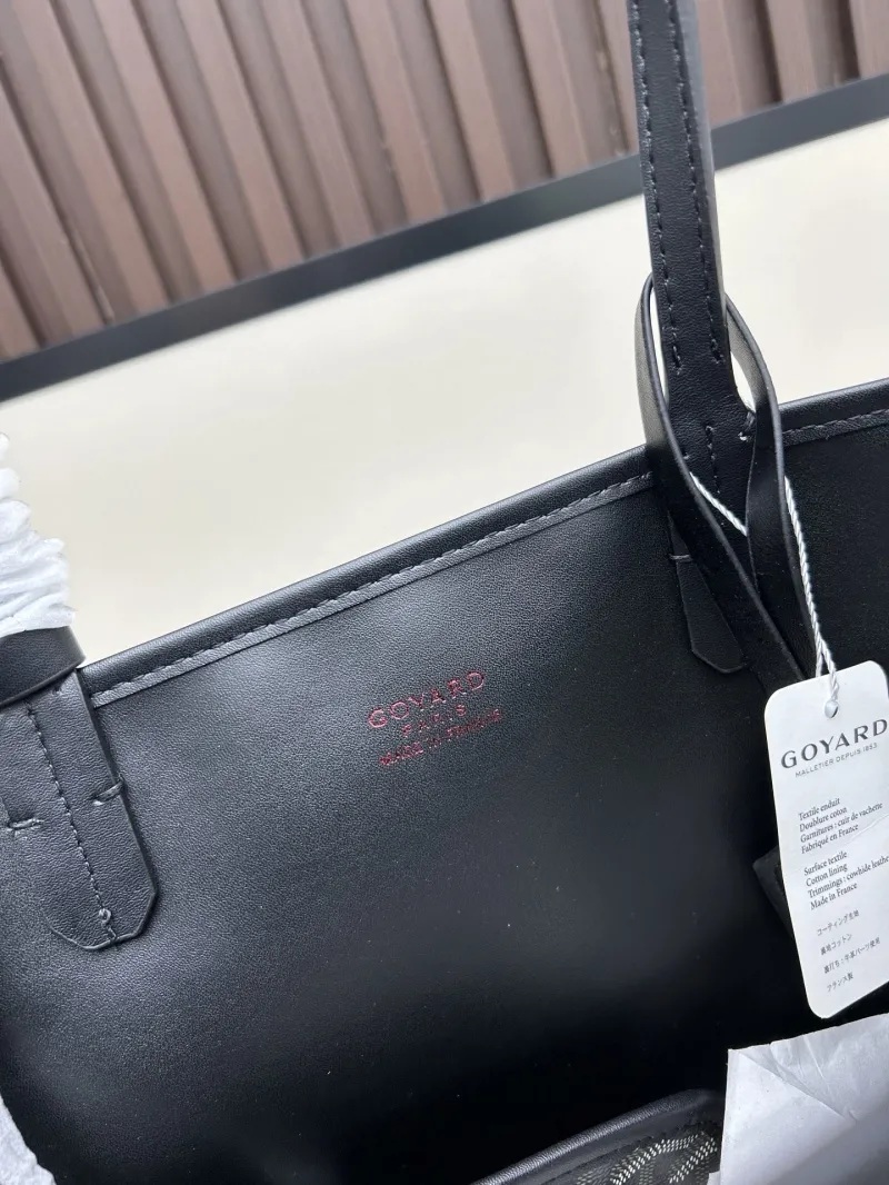 Goyard Black Monogram Tote Bag with Pouch - Image 5