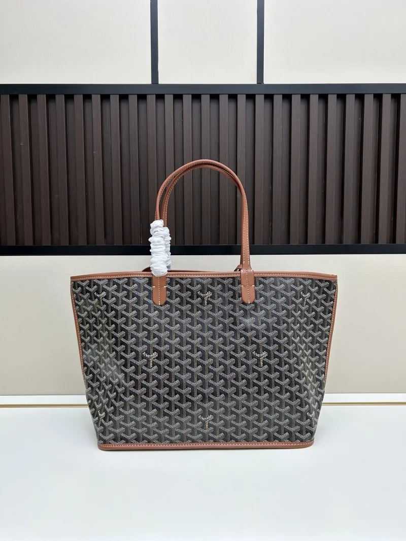 Goyard Black Brown Tote Bag with Pouch SKU 495 - Image 3