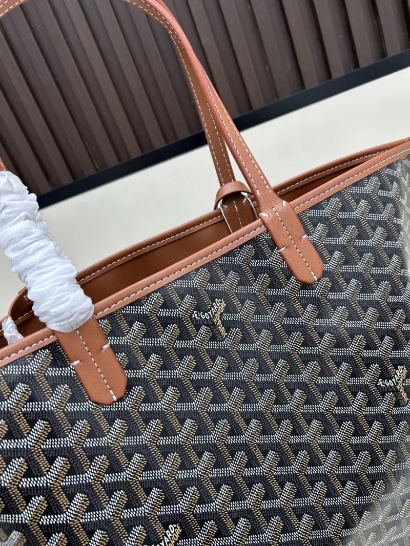 Goyard Black Brown Tote Bag with Pouch SKU 495 - Image 4