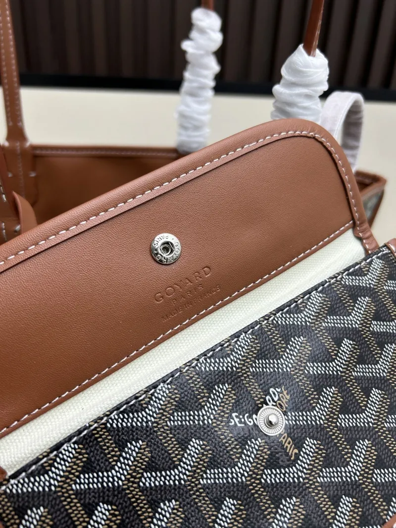 Goyard Black Brown Tote Bag with Pouch SKU 495 - Image 8