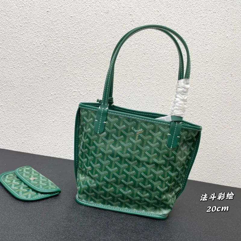 Alternative view of Goyard Green French Bulldog Print Tote Bag 20cm