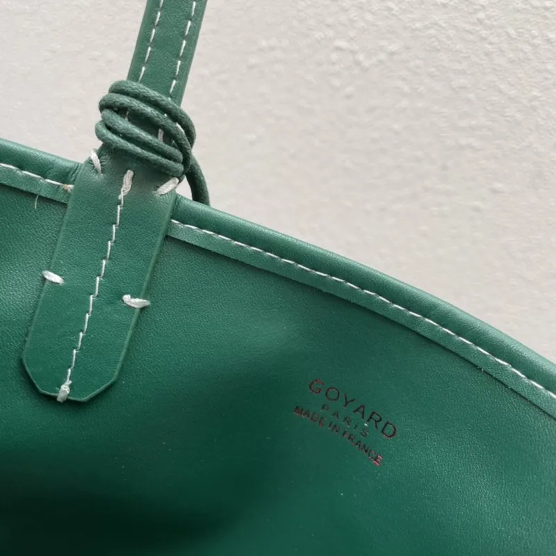 Goyard Green French Bulldog Print Tote Bag 20cm - Image 9