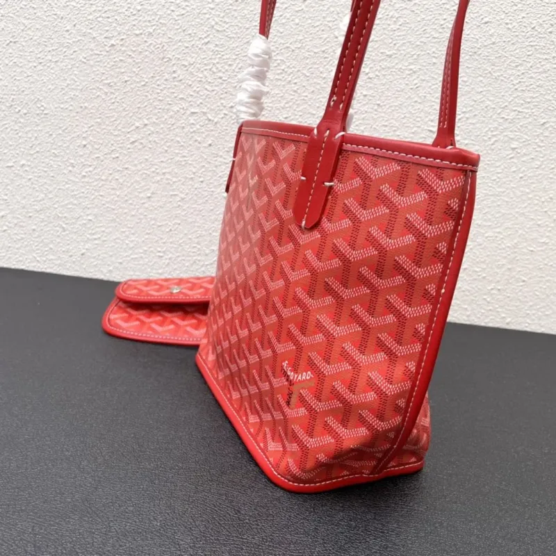 Goyard Red Small Tote Bag with Pouch 505 - Image 5