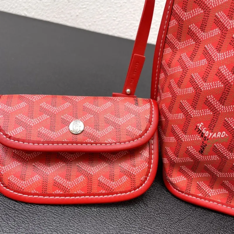 Goyard Red Small Tote Bag with Pouch 505 - Image 7
