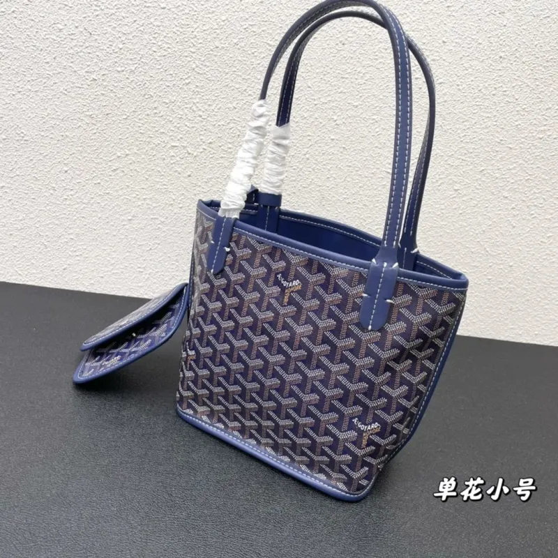 Alternative view of Goyard Navy Small Tote Bag with Pouch
