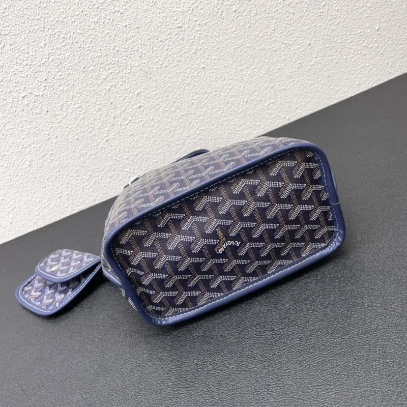 Goyard Navy Small Tote Bag with Pouch - Image 5