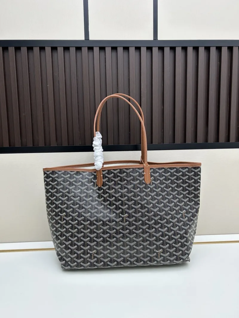 Alternative view of Goyard Black Brown Shopping Tote Bag with Pouch
