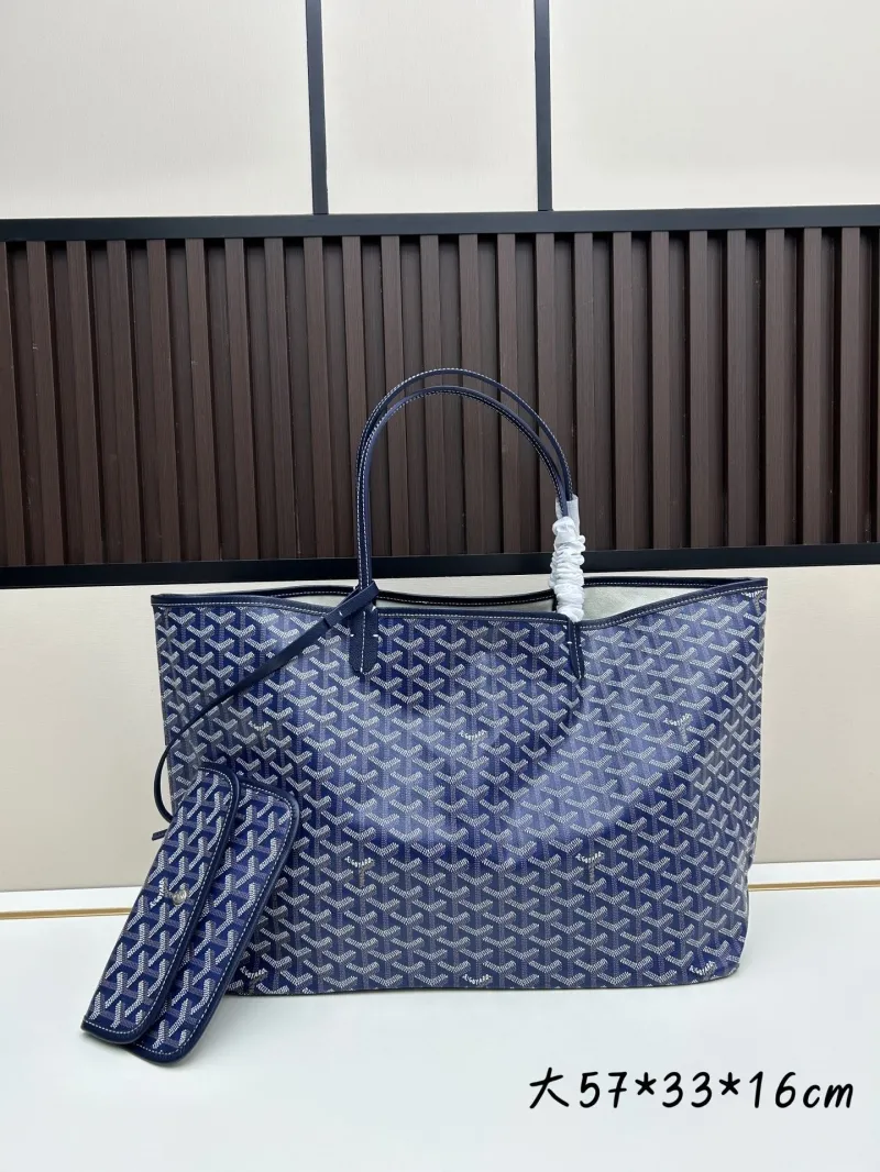 Goyard Large Blue Tote Bag with Pouch