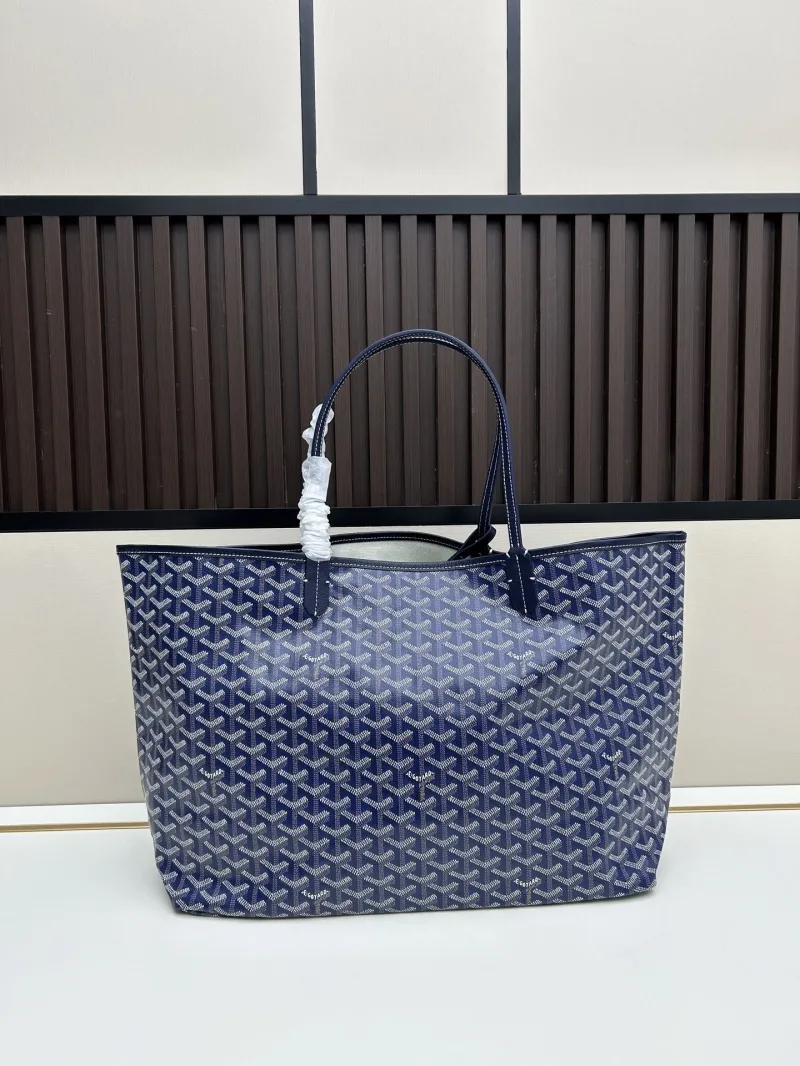 Alternative view of Goyard Large Blue Tote Bag with Pouch