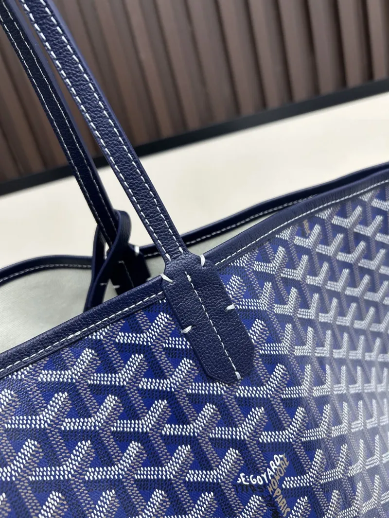 Goyard Large Blue Tote Bag with Pouch - Image 3