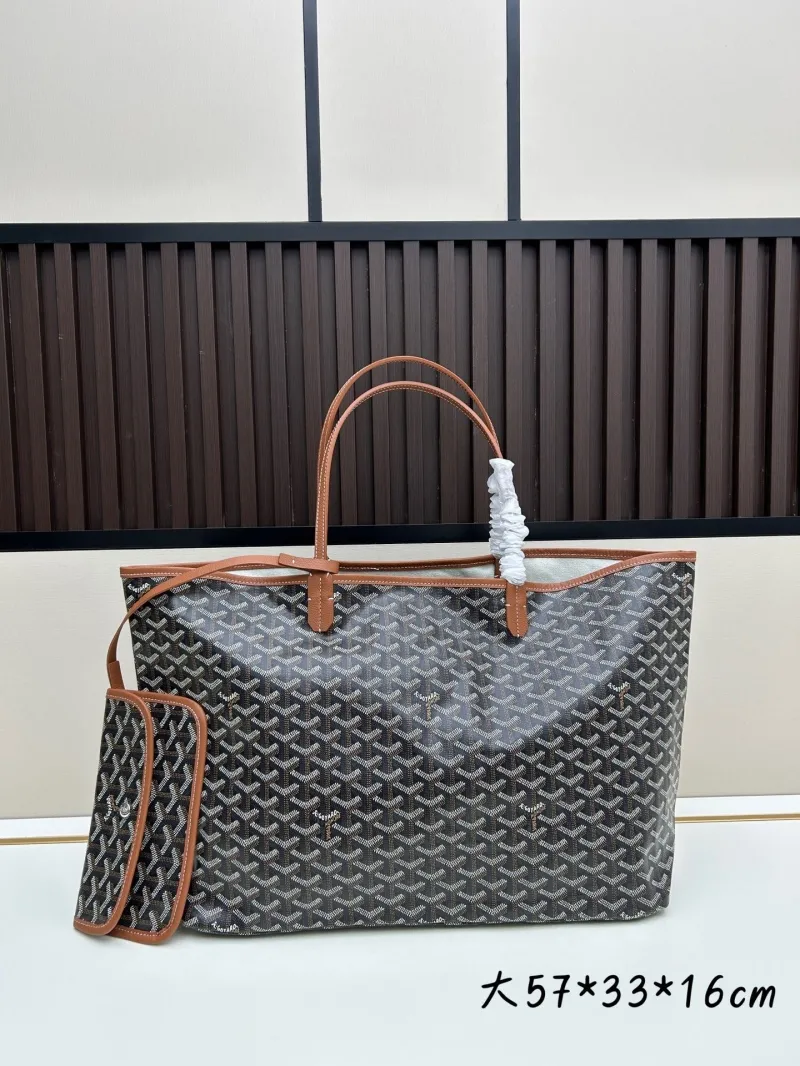 Goyard Large Tote Bag with Small Pouch Black Brown SKU 524
