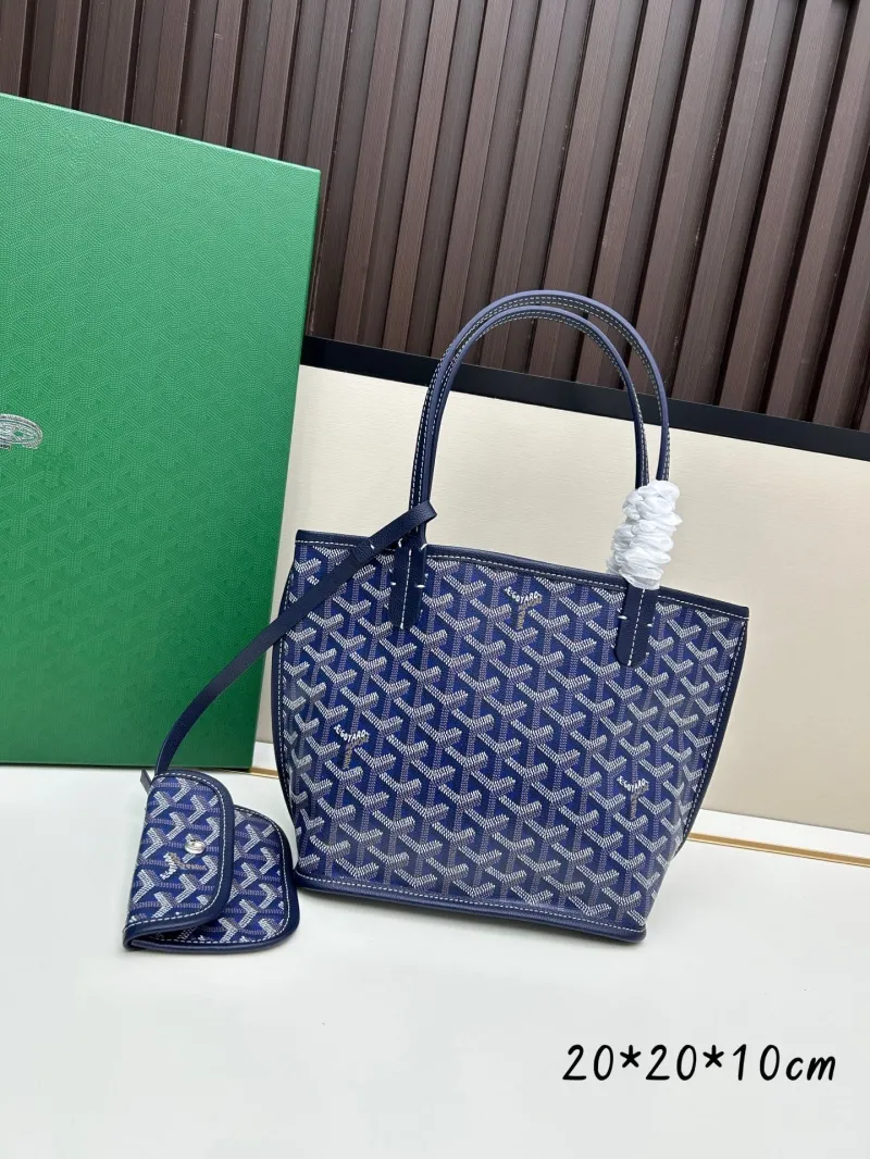 Goyard Blue Shopping Tote Bag with Pouch 20x20x10cm