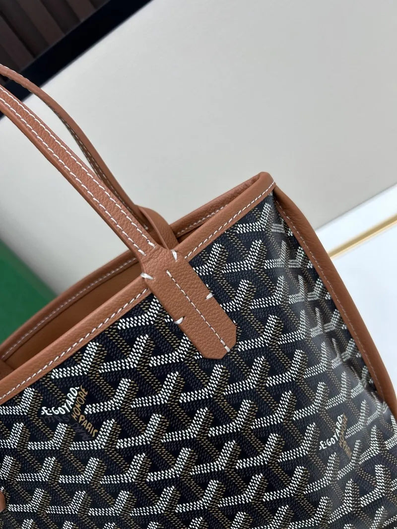 Goyard Black Brown Tote Bag with Mini Pouch 20x20x10cm - Image 3