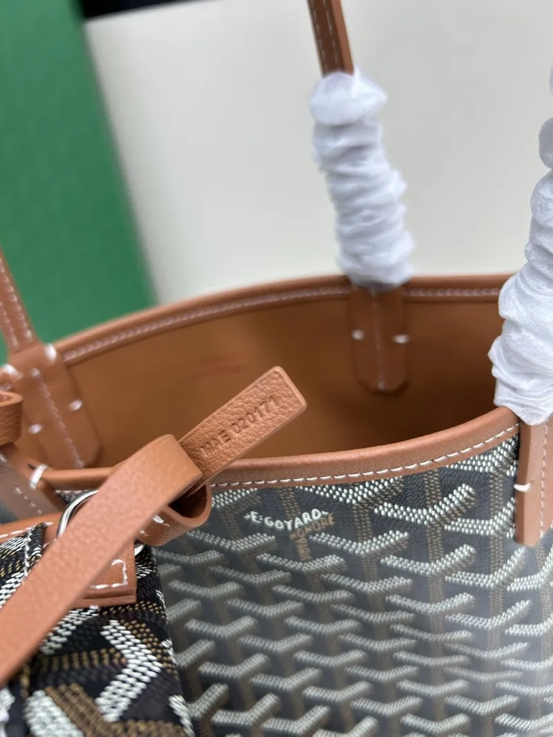 Goyard Black Brown Tote Bag with Mini Pouch 20x20x10cm - Image 7