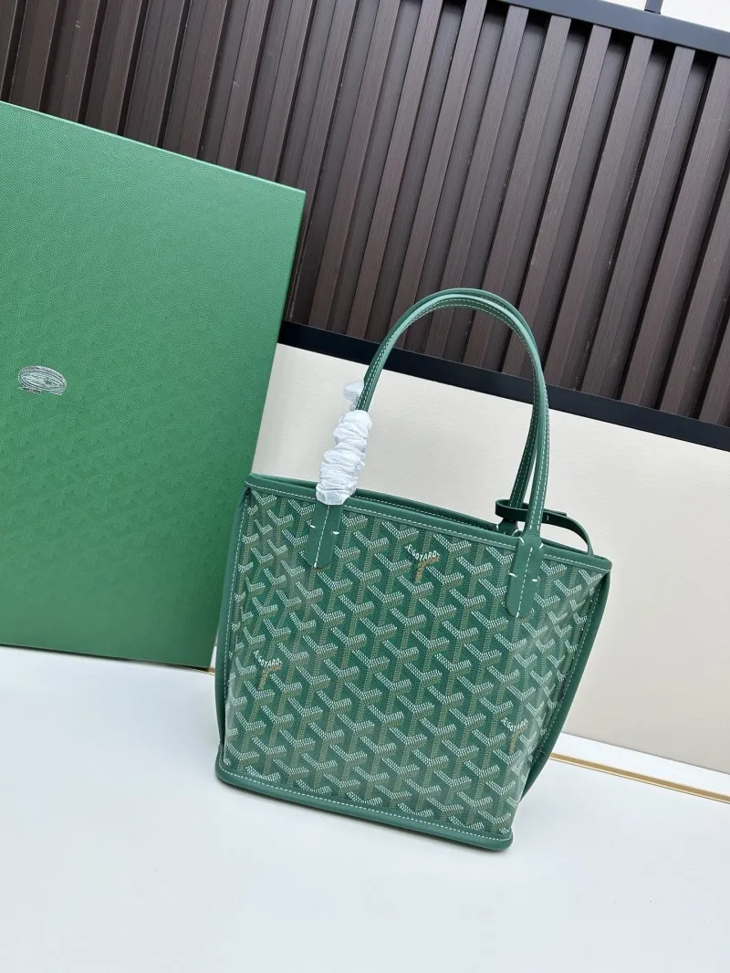Alternative view of Goyard Green Tote Bag 531 with Pouch