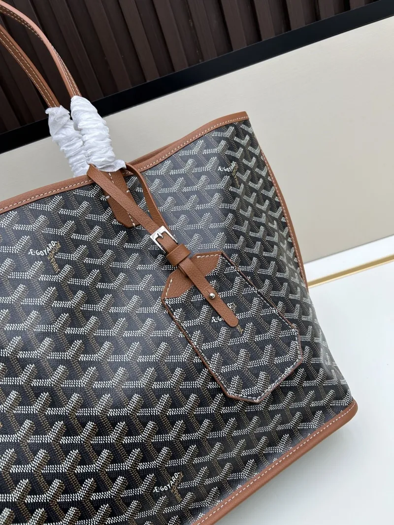 Goyard Black Tan Tote Shopping Bag 533 - Image 4