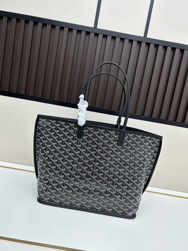 Alternative view of Goyard Black Tote Shopping Bag with Pouch