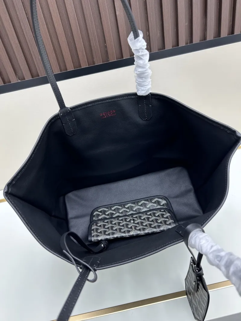 Goyard Black Tote Shopping Bag with Pouch - Image 7