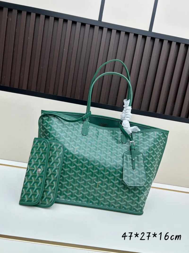 Goyard Green Tote Bag with Pouch