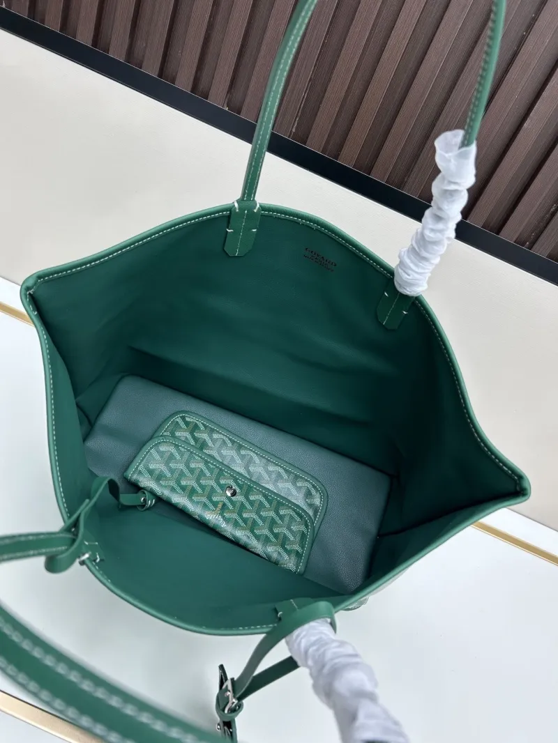 Goyard Green Tote Bag with Pouch - Image 7