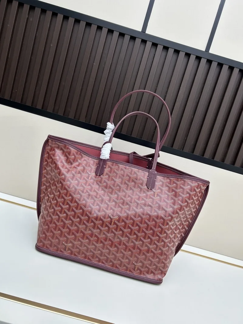 Alternative view of Goyard Burgundy Shopping Tote Bag with Pouch 536
