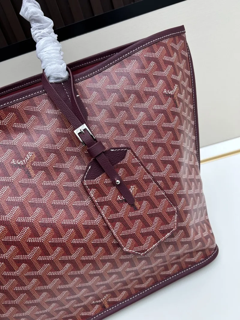 Goyard Burgundy Shopping Tote Bag with Pouch 536 - Image 4