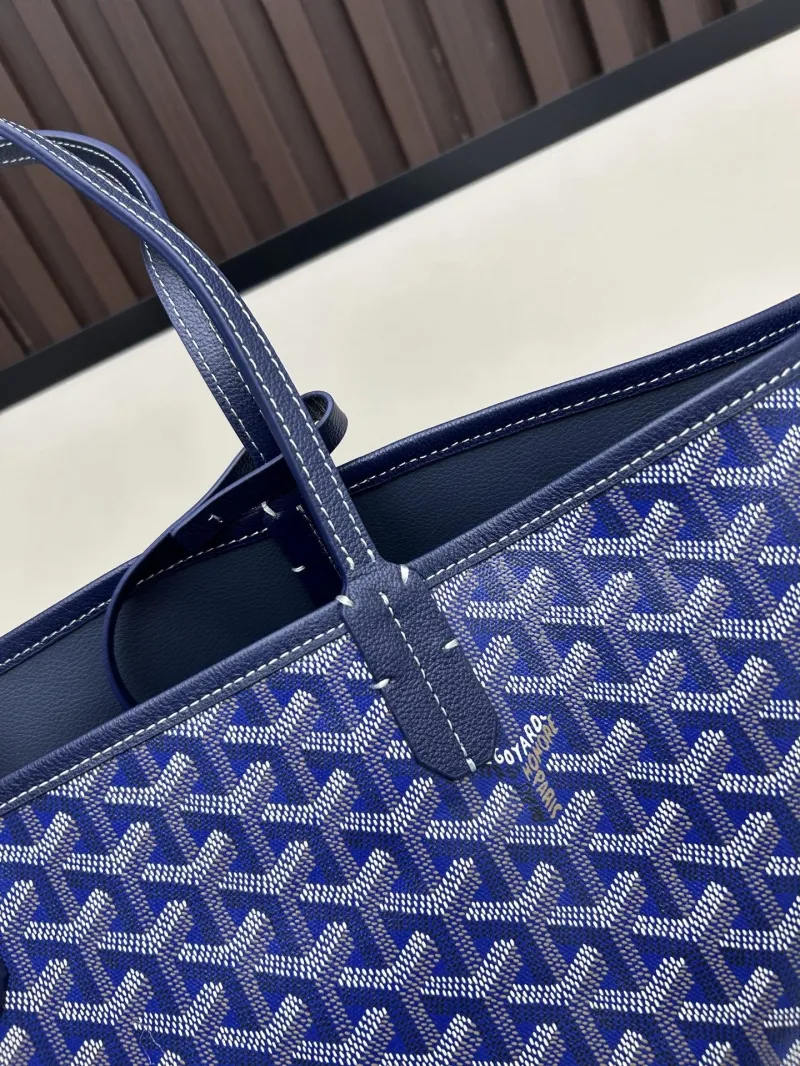 Goyard Navy Blue Tote Bag 538 with Pouch 47x27x16cm - Image 3