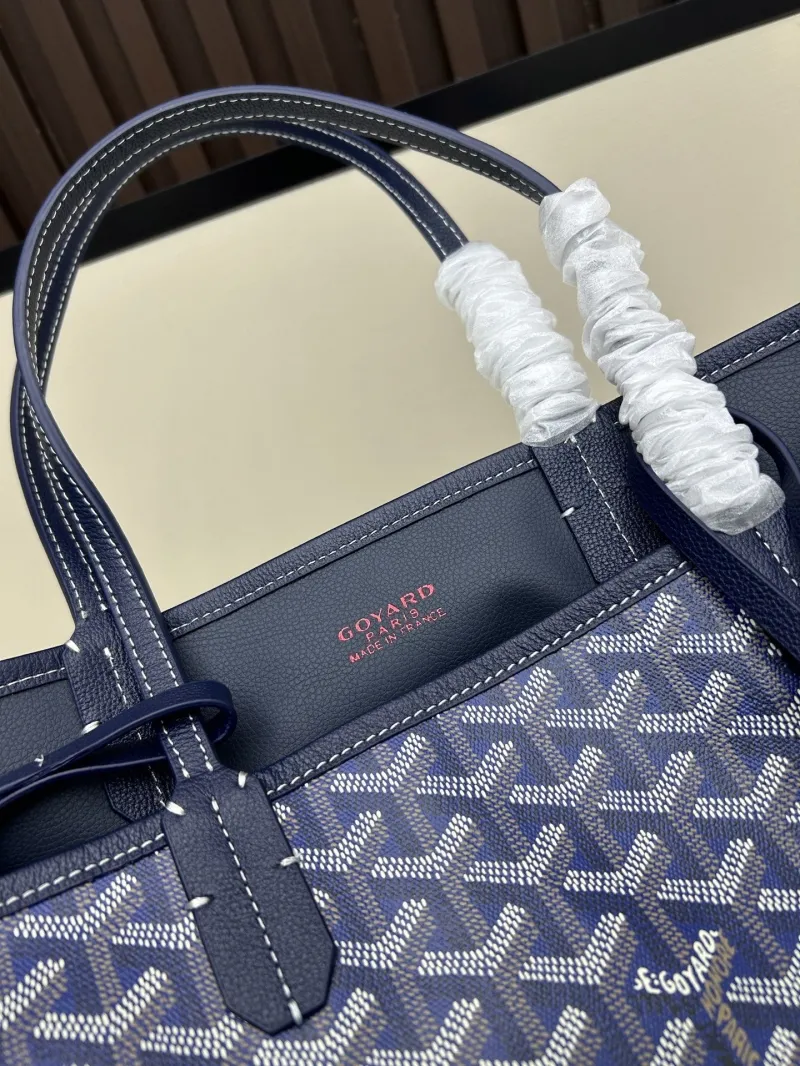 Goyard Navy Blue Tote Bag 538 with Pouch 47x27x16cm - Image 4