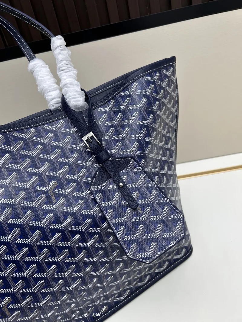 Goyard Navy Blue Tote Bag 538 with Pouch 47x27x16cm - Image 5