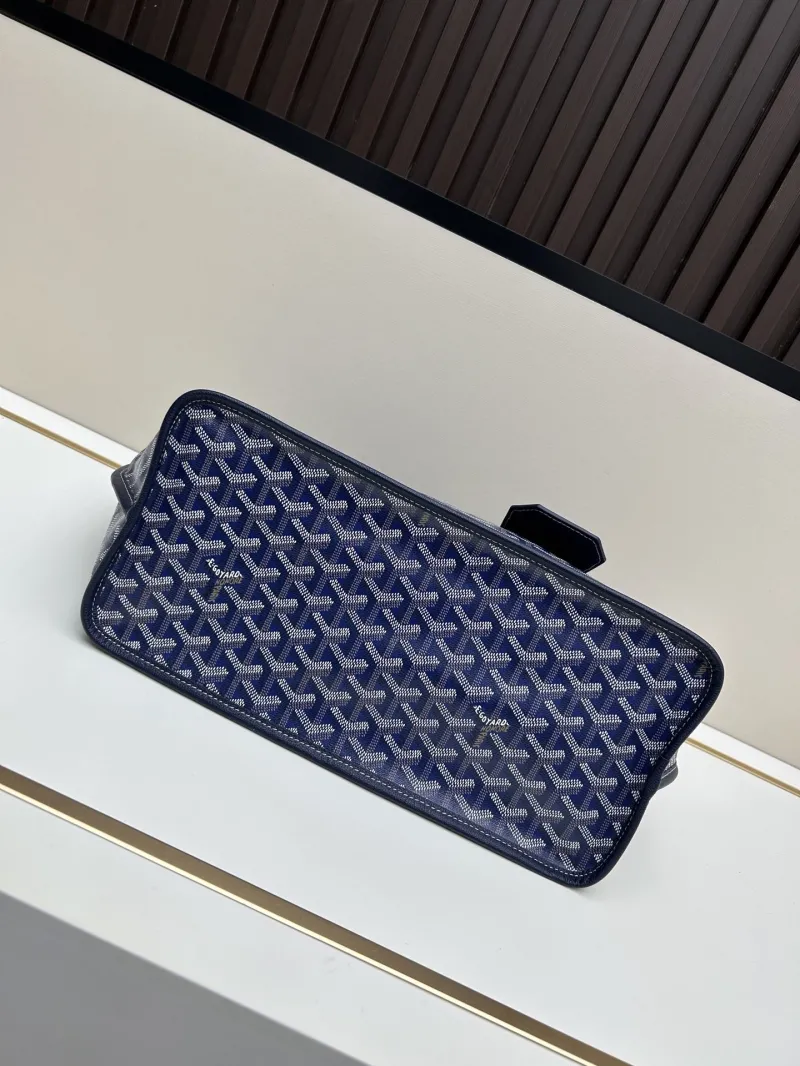 Goyard Navy Blue Tote Bag 538 with Pouch 47x27x16cm - Image 6