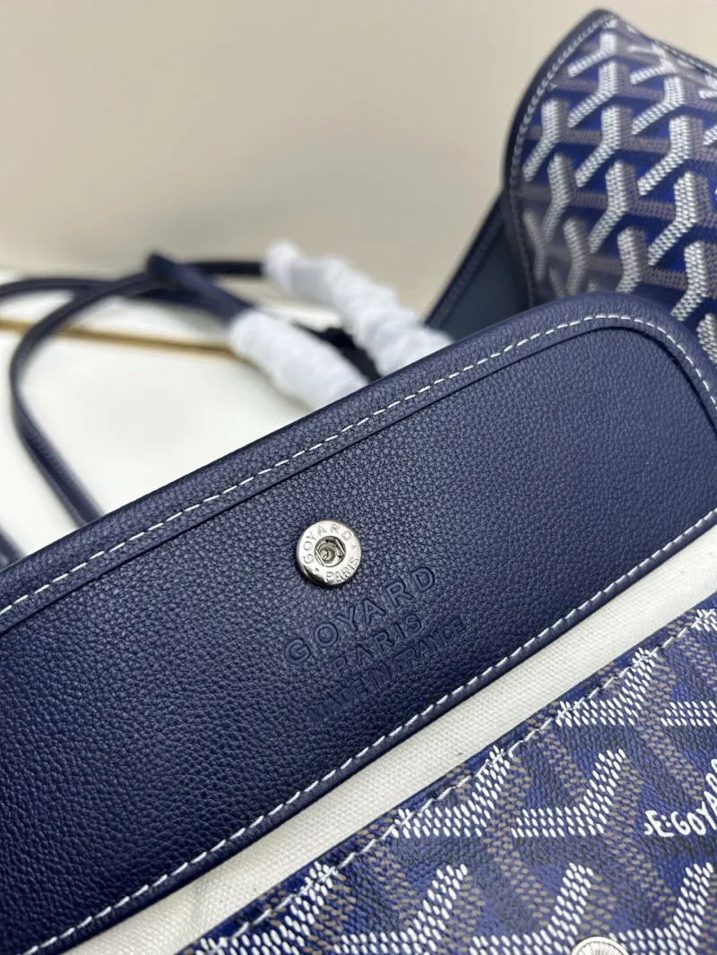 Goyard Navy Blue Tote Bag 538 with Pouch 47x27x16cm - Image 8