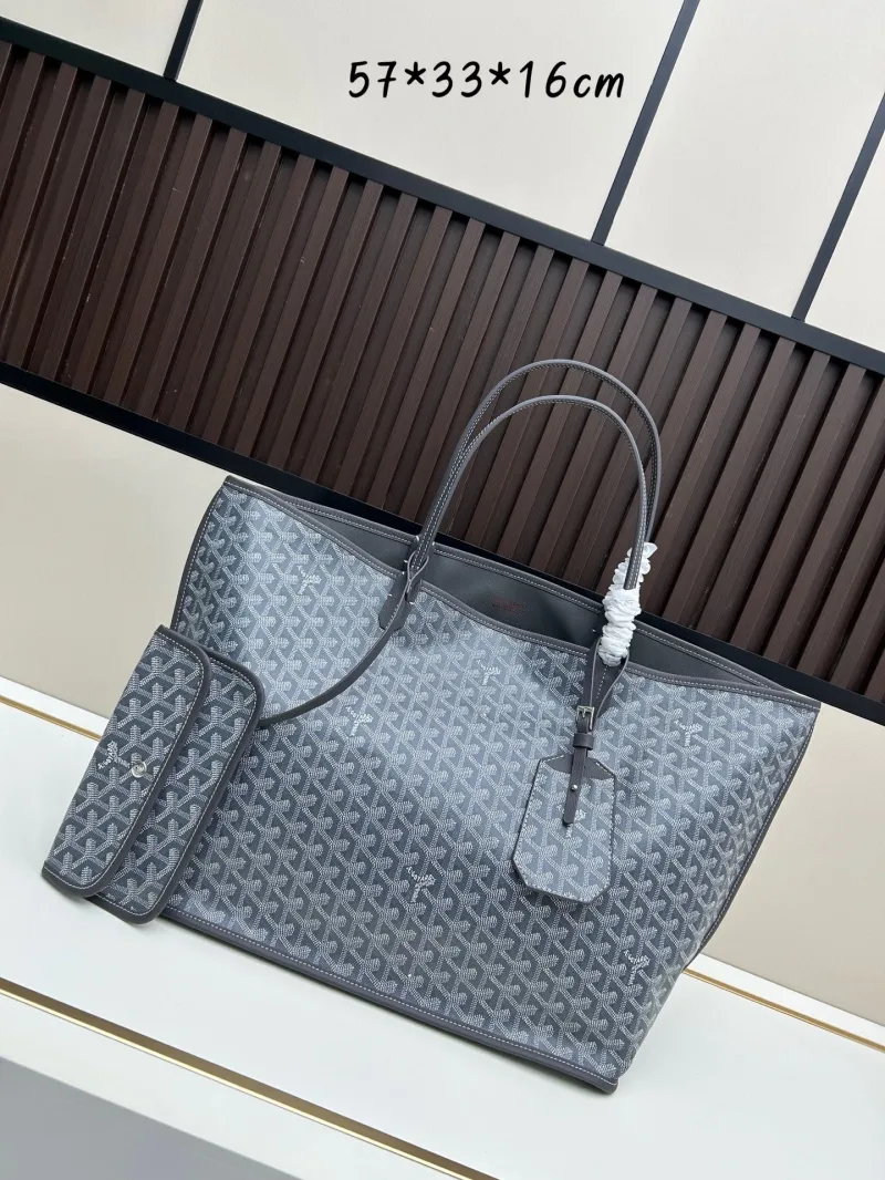 Goyard Gray Tote Shopping Bag with Pouch SKU 540