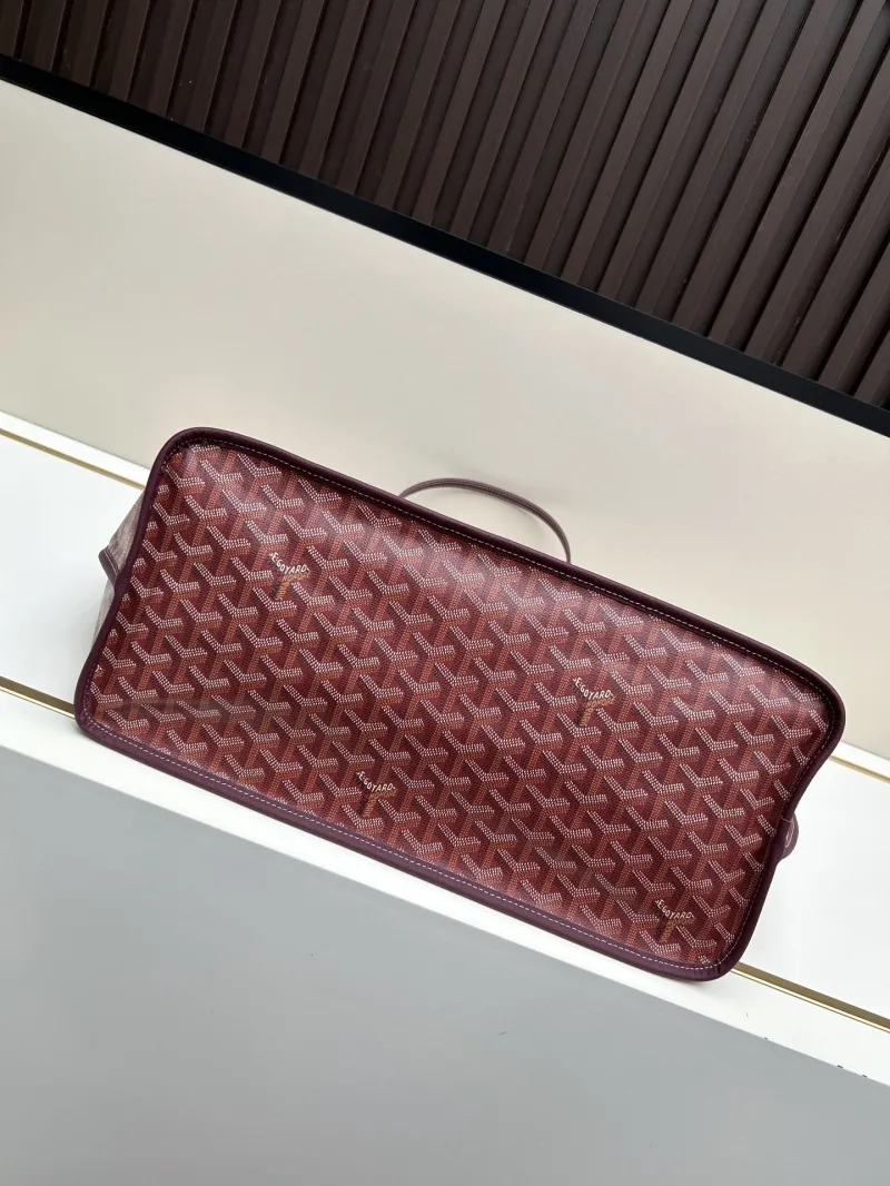 Goyard Burgundy Tote Bag with Pouch 57x33x16cm - Image 4