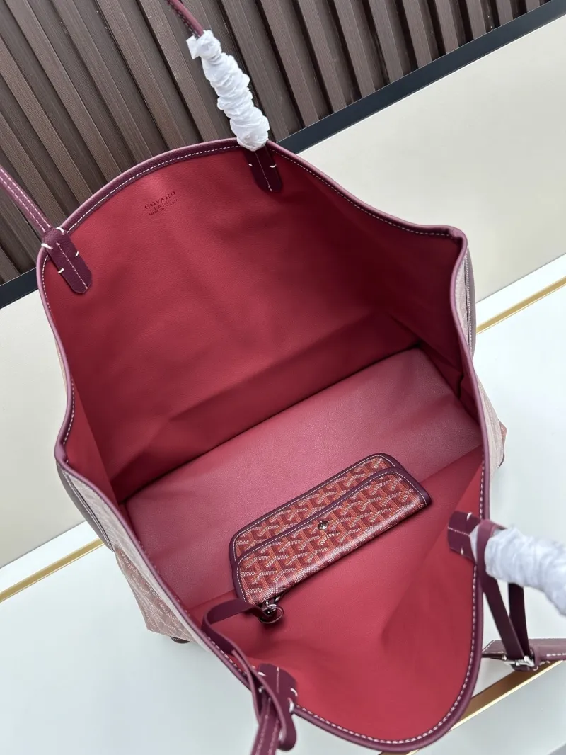 Goyard Burgundy Tote Bag with Pouch 57x33x16cm - Image 6