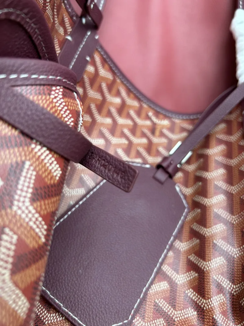Goyard Burgundy Tote Bag with Pouch 57x33x16cm - Image 8