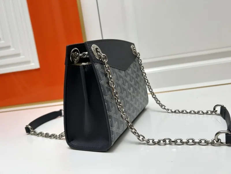 Goyard Dark Gray Chain Shoulder Bag 551 Large Small Sizes - Image 3