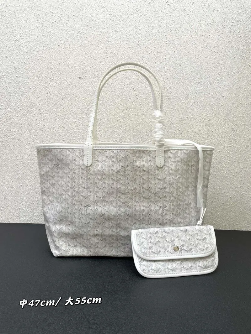 Goyard White Tote Bag with Pouch Size 47cm 55cm SKU 559