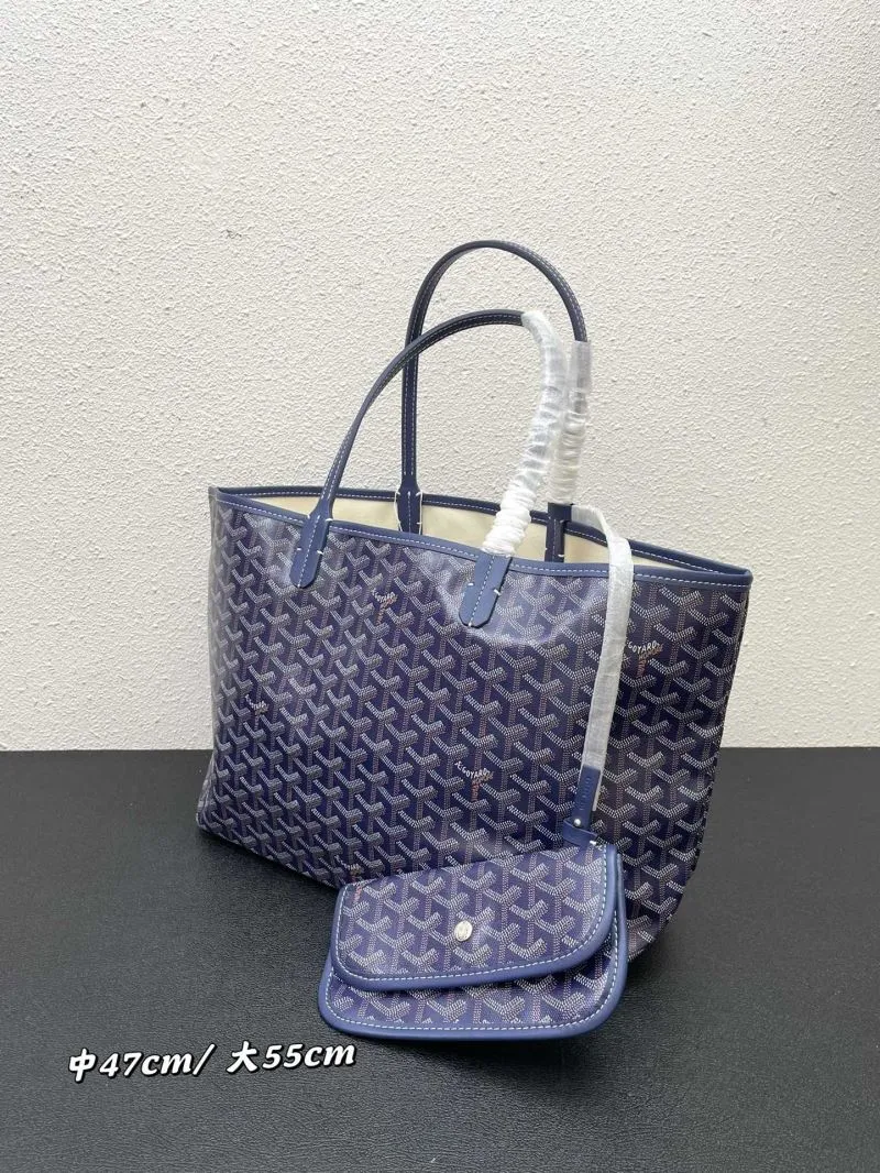 Goyard Navy Blue Tote Bag with Pouch Medium Large - Image 3